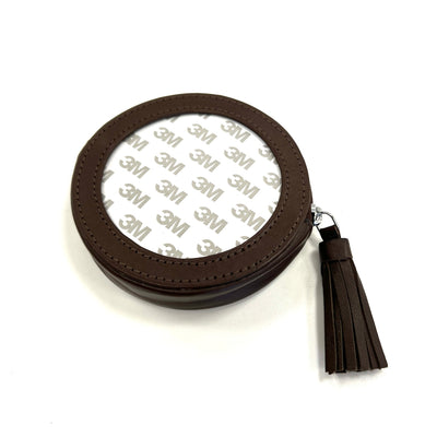 Leather Coin Rounds with Tasseled Zipper needlepoint canvas - Bargello Needlepoint