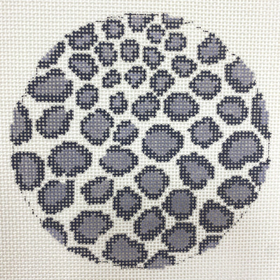 Leopard Skin - Grey 4" Round needlepoint canvas - Bargello Needlepoint