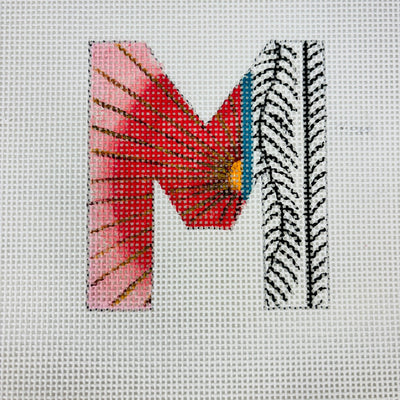 Letter M needlepoint canvas - Bargello Needlepoint