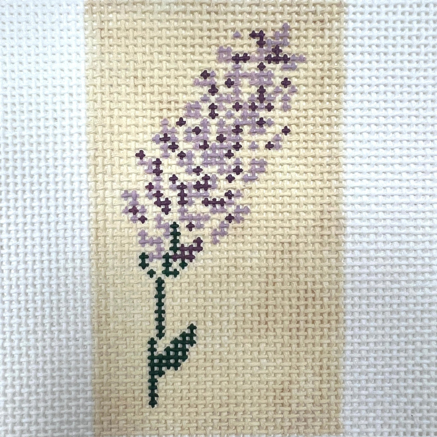 Lilac Luggage Tag Insert needlepoint canvas - Bargello Needlepoint