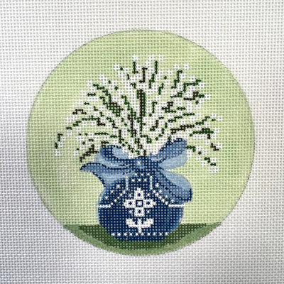 Lily of the Valley Ornament/Insert needlepoint canvas - Bargello Needlepoint