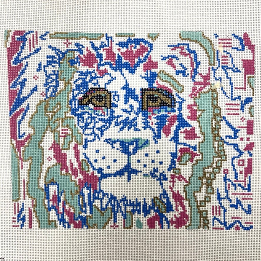 Lily the Lion needlepoint canvas - Bargello Needlepoint