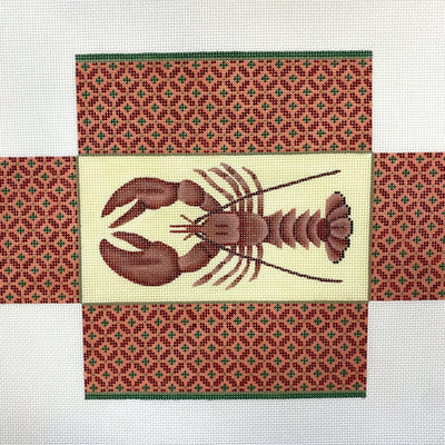 Linda's Elegant Lobster Brick Cover needlepoint canvas - Bargello Needlepoint