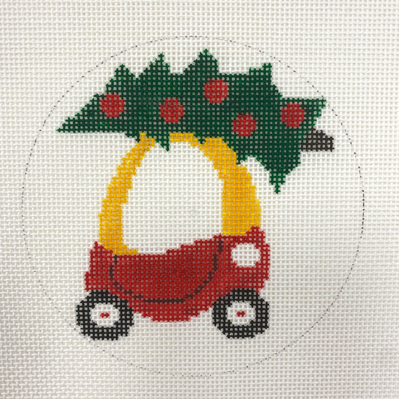 Little Tykes Christmas Car Ornament needlepoint canvas - Bargello Needlepoint