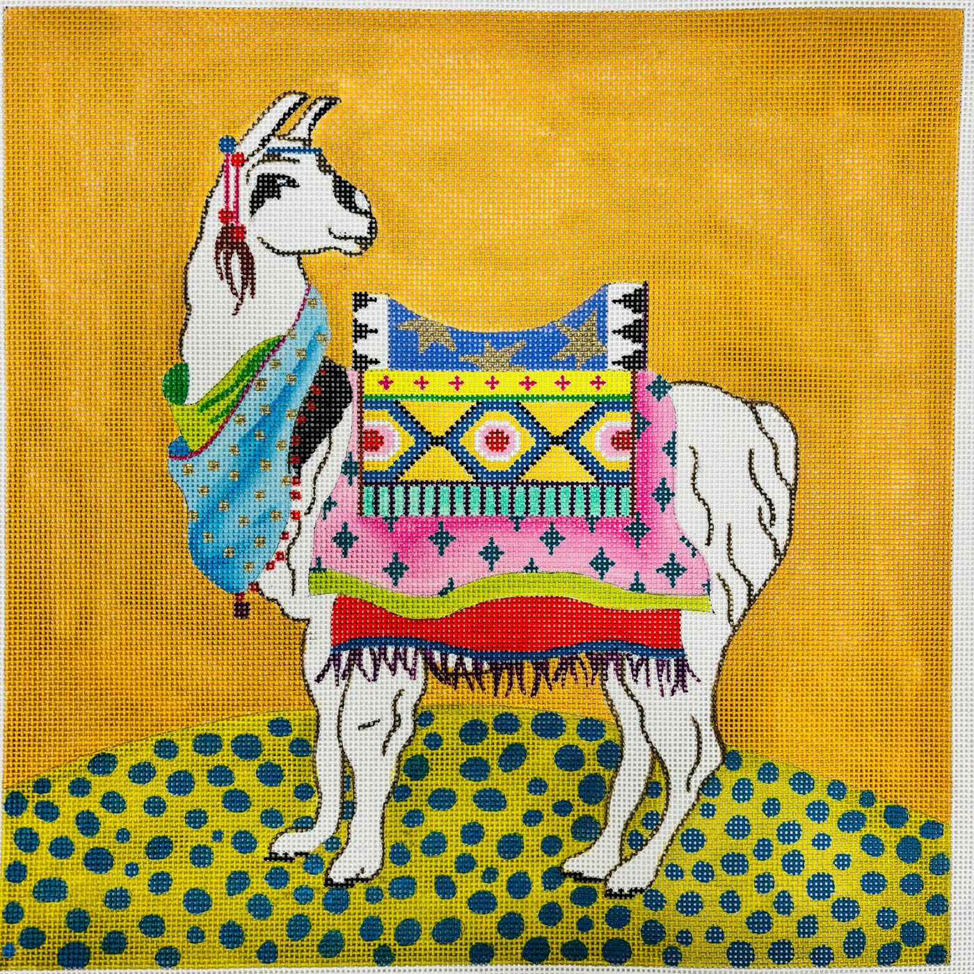 Llama On 13 needlepoint canvas - Bargello Needlepoint