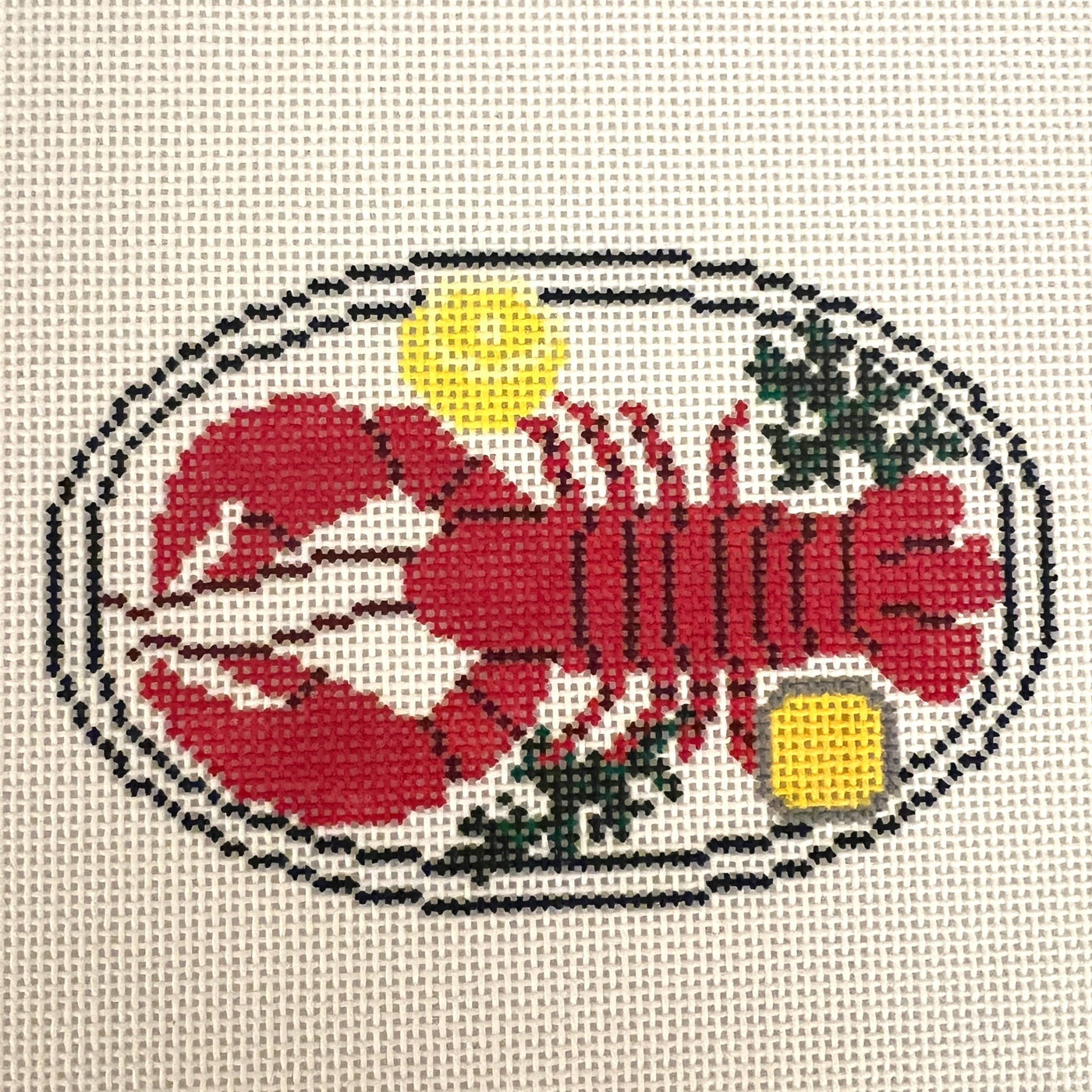 Lobster Dinner needlepoint canvas - Bargello Needlepoint