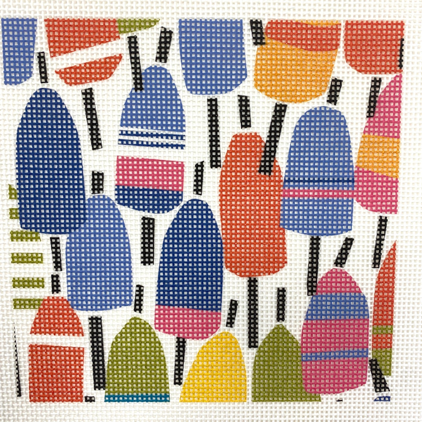 Lots of Buoys needlepoint canvas - Bargello Needlepoint