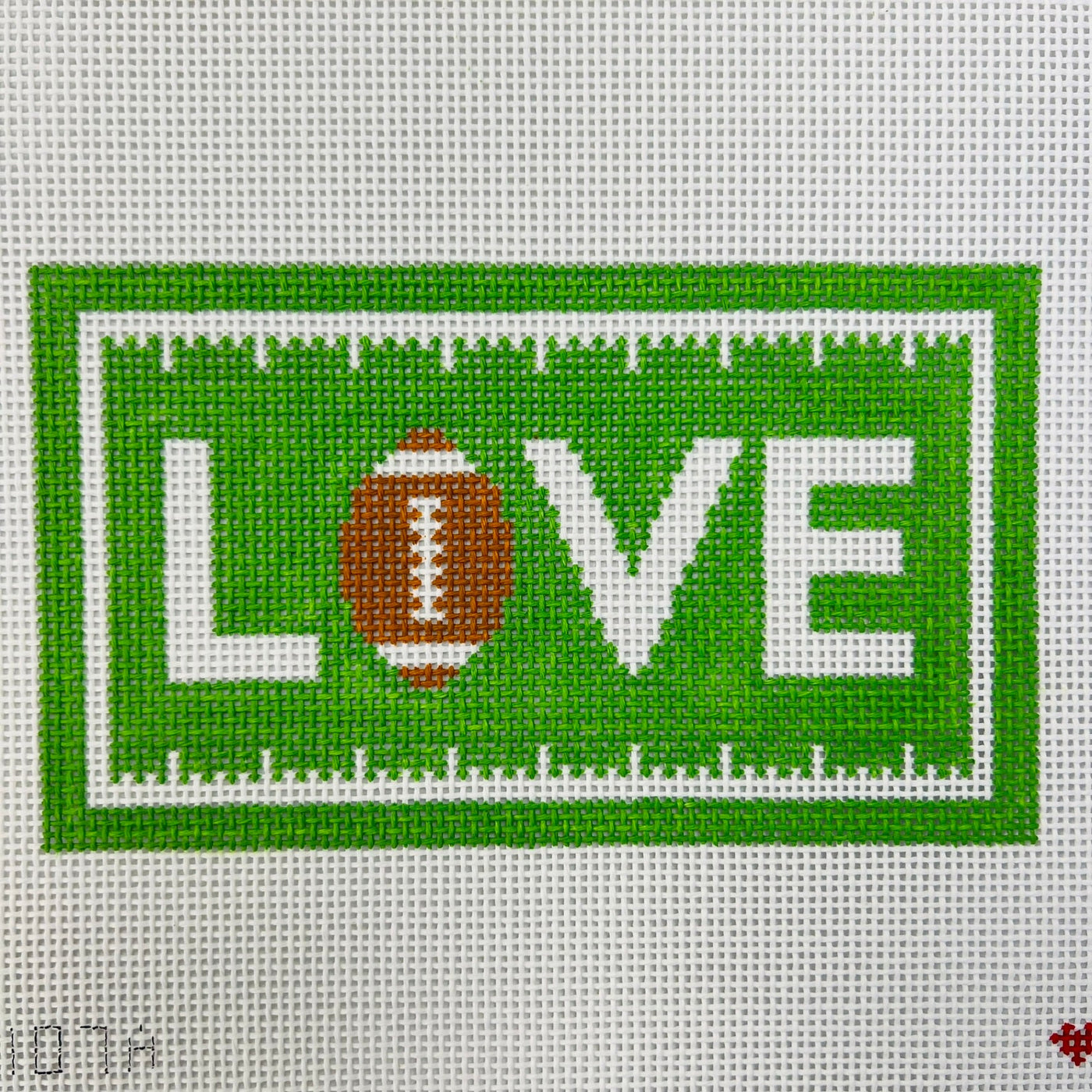 LOVE Football Eyeglass Case needlepoint canvas - Bargello Needlepoint