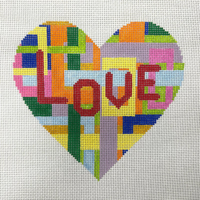 Love Heart needlepoint canvas - Bargello Needlepoint