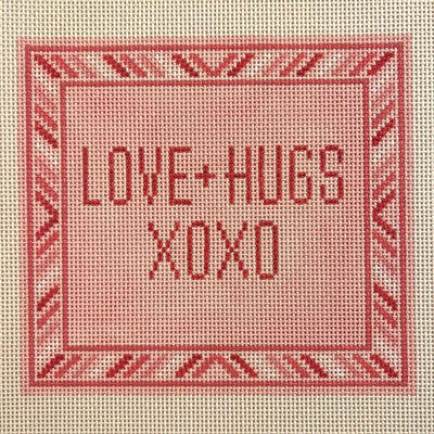 Love + Hugs XOXO needlepoint canvas - Bargello Needlepoint