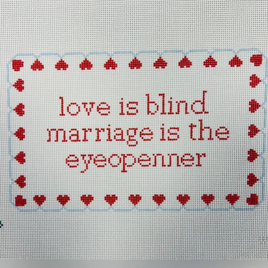 Love Is Blind needlepoint canvas - Bargello Needlepoint