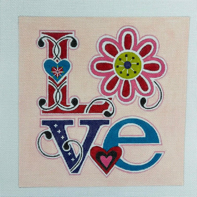 LOVE needlepoint canvas - Bargello Needlepoint