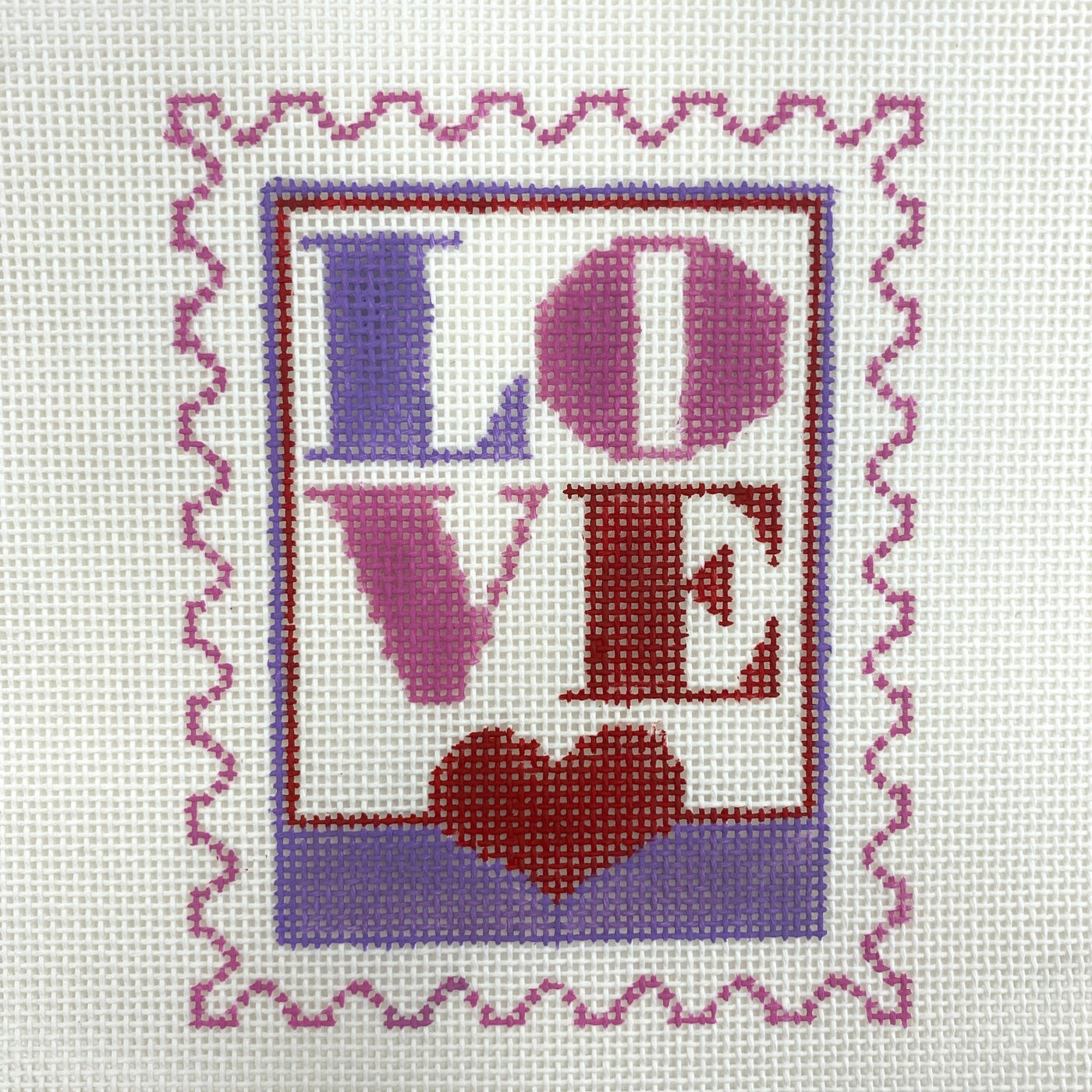 Love Stamp needlepoint canvas