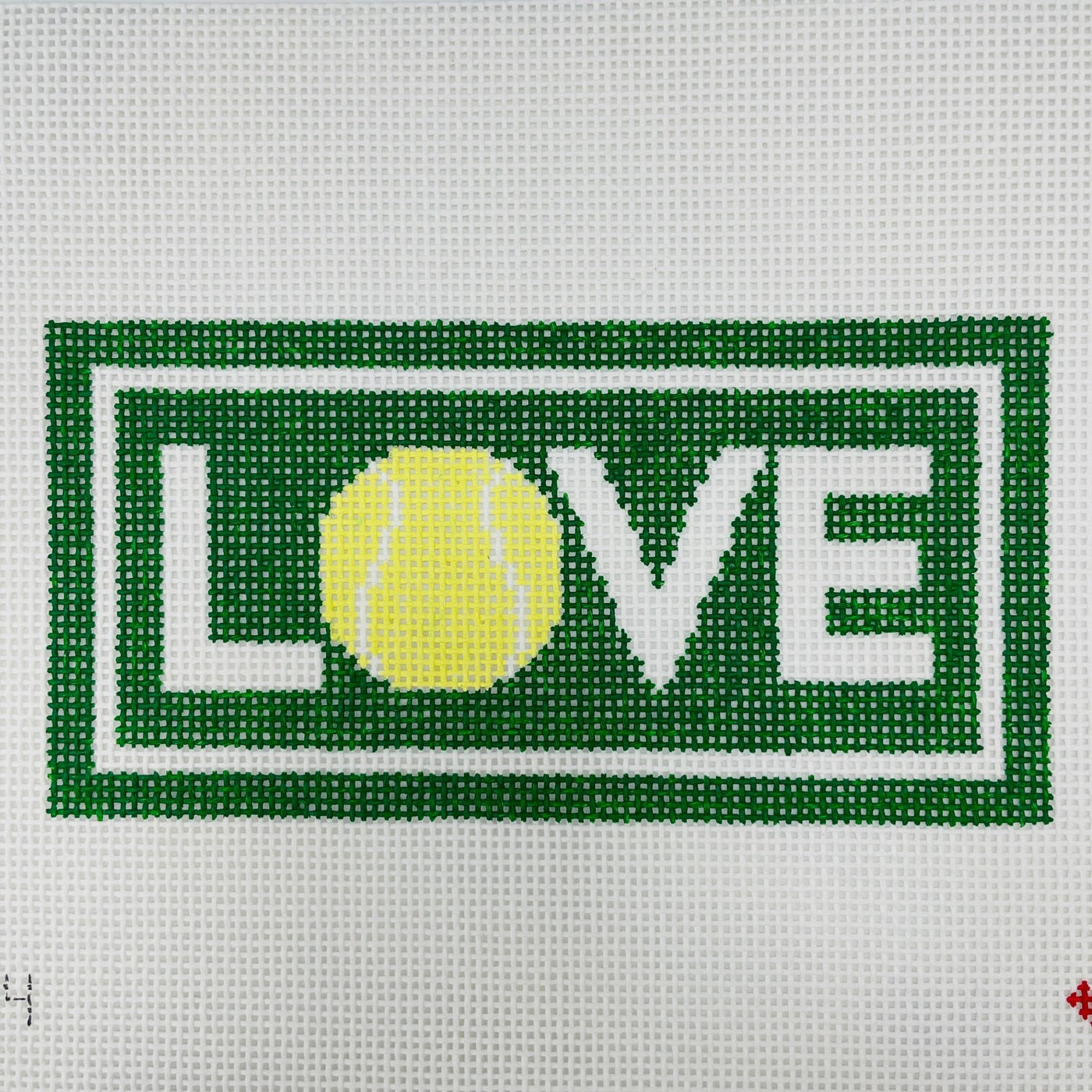 LOVE Tennis Eyeglass Case needlepoint canvas - Bargello Needlepoint