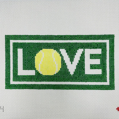 LOVE Tennis Eyeglass Case needlepoint canvas - Bargello Needlepoint