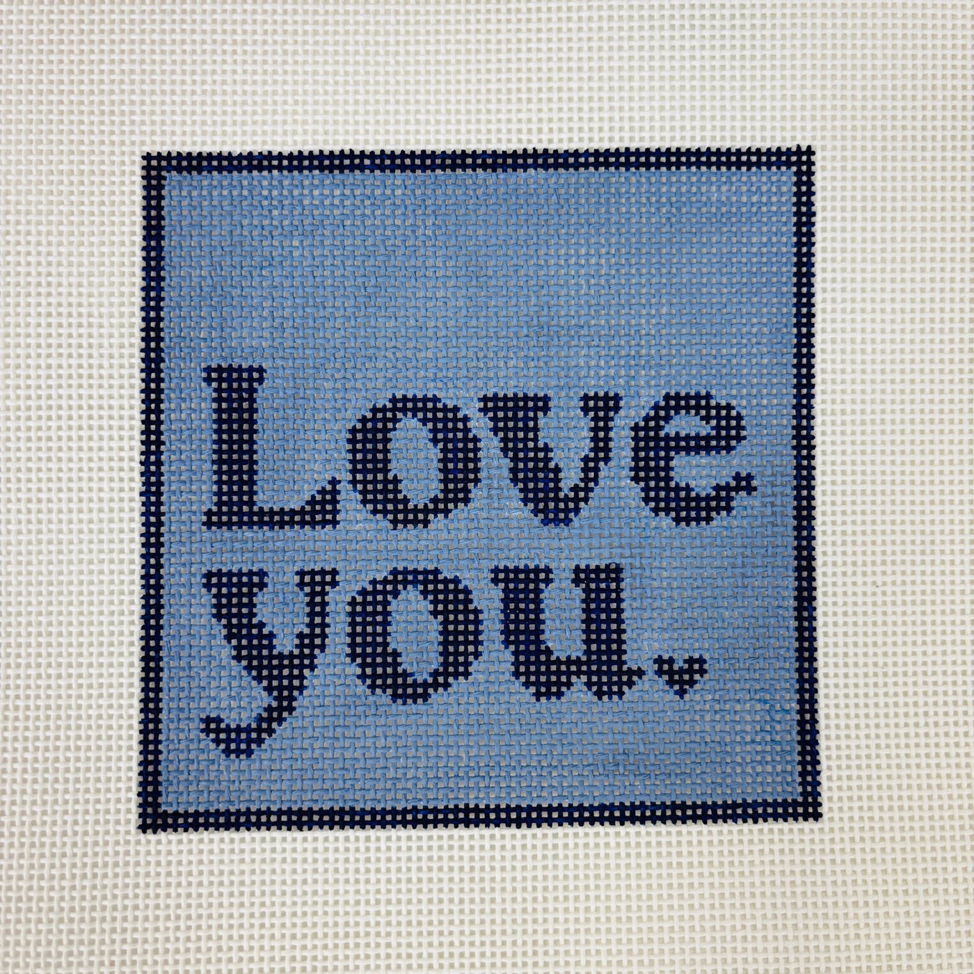 Love You in Blues needlepoint canvas - Bargello Needlepoint