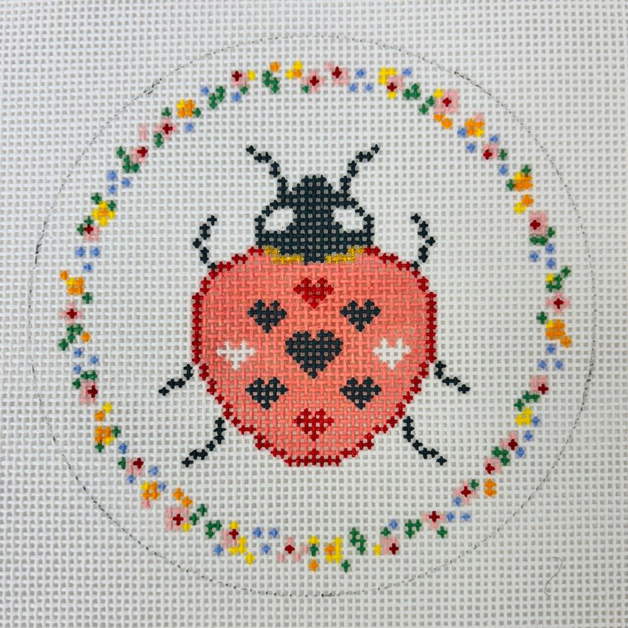 Lovebug Ladybug needlepoint canvas - Bargello Needlepoint