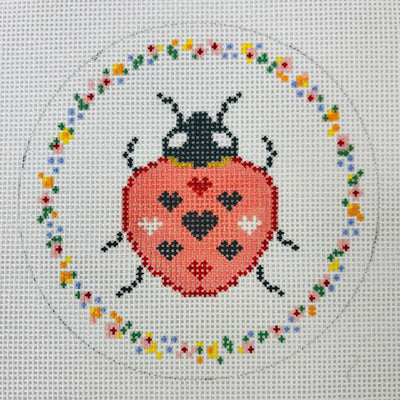 Lovebug Ladybug needlepoint canvas - Bargello Needlepoint