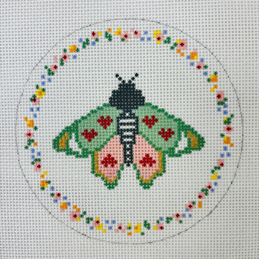 Lovebug Moth needlepoint canvas - Bargello Needlepoint