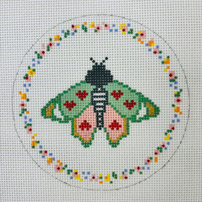 Lovebug Moth needlepoint canvas - Bargello Needlepoint