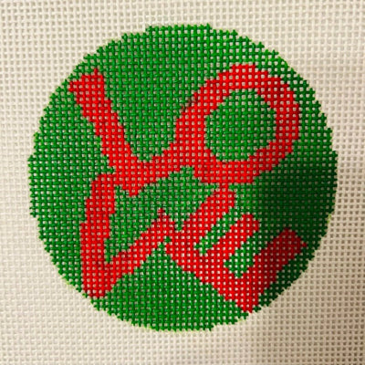 Lovevolve Red and Green Ornament needlepoint canvas - Bargello Needlepoint