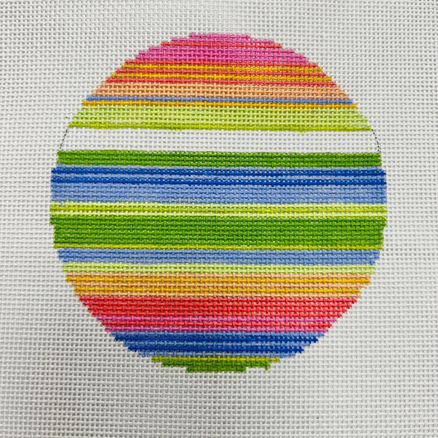 Lulu Stripes Ornament/ Round Insert needlepoint canvas - Bargello Needlepoint