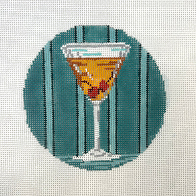 Manhattan Round/Coaster needlepoint canvas - Bargello Needlepoint