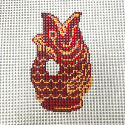 Maroon Fish Pitcher needlepoint canvas - Bargello Needlepoint