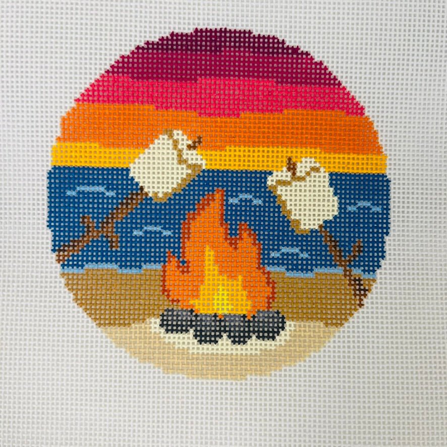 Marshmallows in Paradise needlepoint canvas - Bargello Needlepoint