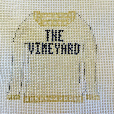 Martha's Vineyard Sweater Ornament needlepoint canvas - Bargello Needlepoint