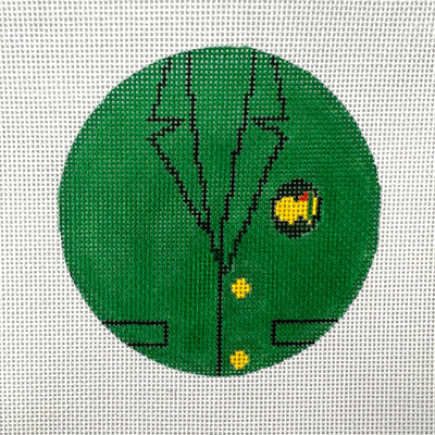 Masters Green Jacket Round needlepoint canvas - Bargello Needlepoint