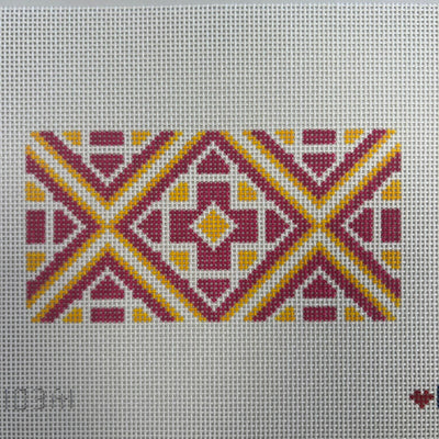 Medallion Tile - Pink needlepoint canvas - Bargello Needlepoint