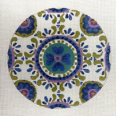 Medallions Floral Ornament Needlepoint Canvas