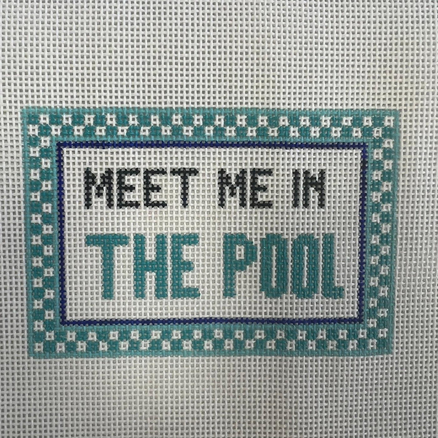 Meet Me In The Pool needlepoint canvas - Bargello Needlepoint