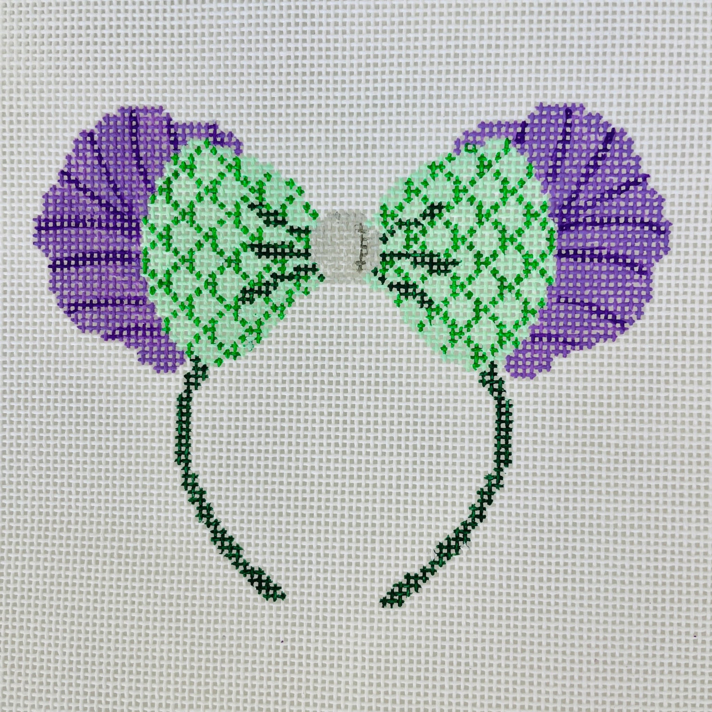 Mermaid Ears Headband needlepoint canvas - Bargello Needlepoint