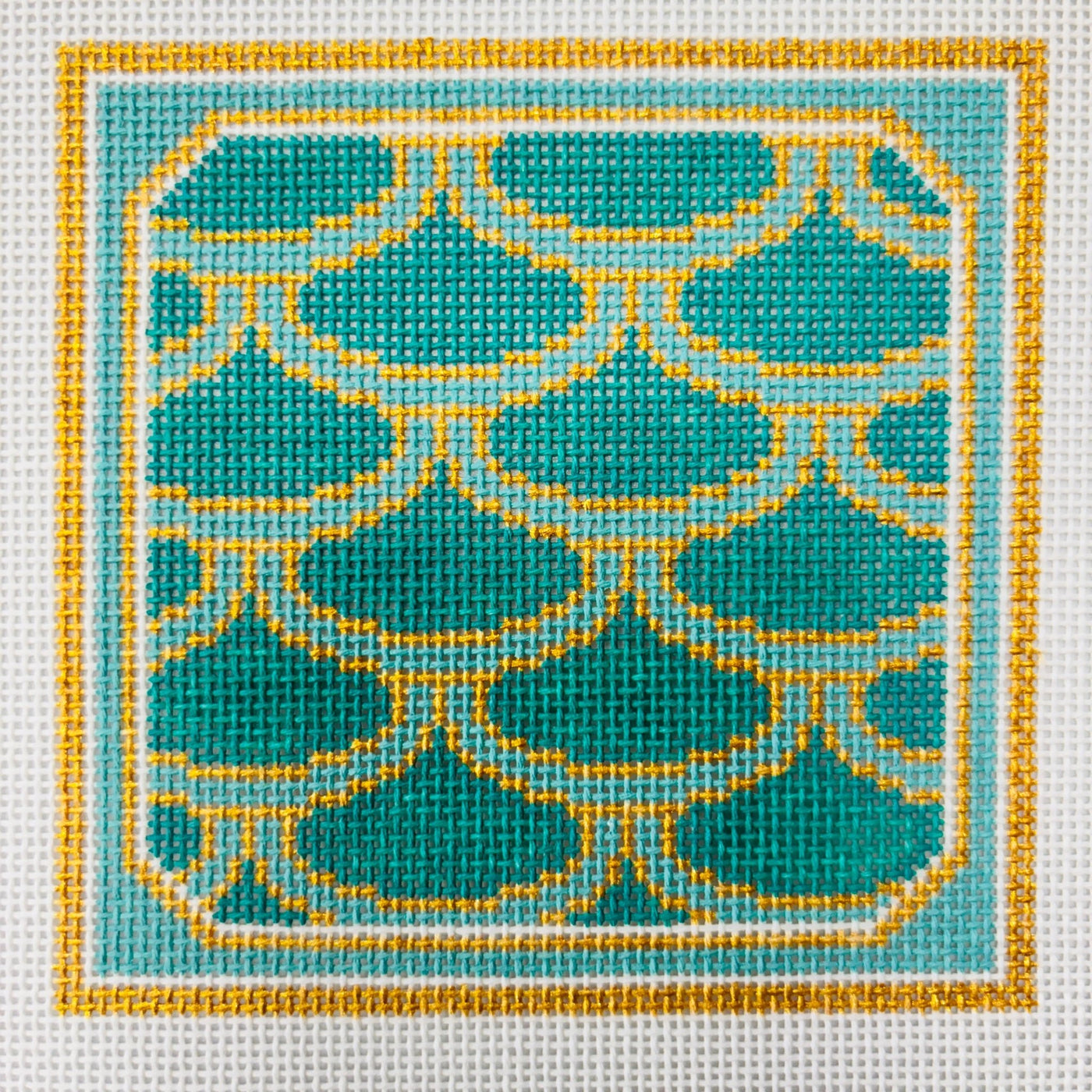 Mermaid Square Coaster needlepoint canvas - Bargello Needlepoint