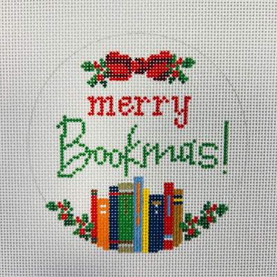 Merry Bookmas needlepoint canvas - Bargello Needlepoint