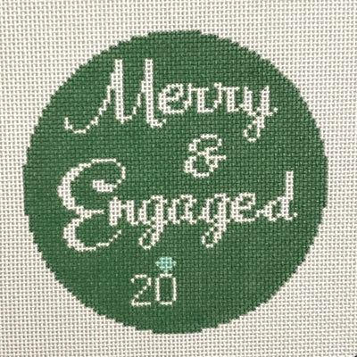 Merry & Engaged Ornament needlepoint canvas - Bargello Needlepoint