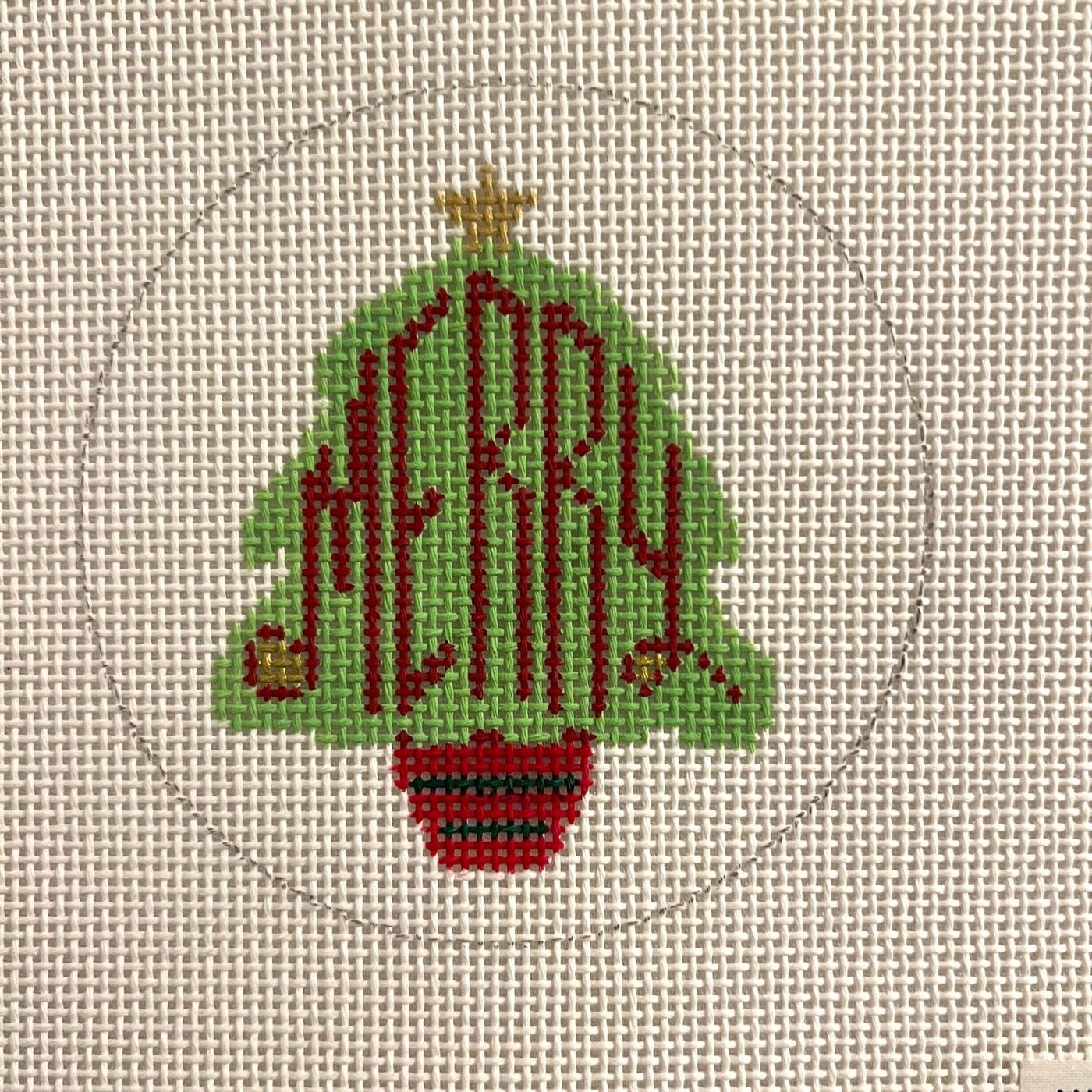 Merry Tree Ornament needlepoint canvas - Bargello Needlepoint