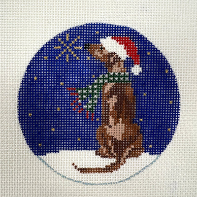 Midnight Greyhound/Vizsla/Weimaraner Ornament needlepoint canvas - Bargello Needlepoint