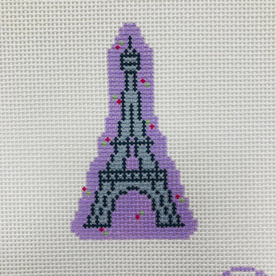 Mini Eiffol Tower needlepoint canvas - Bargello Needlepoint