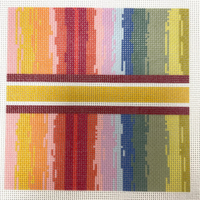 Mini Rainbow Watercolor Insert needlepoint canvas - Bargello Needlepoint