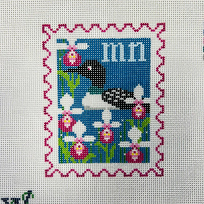 Minnesota Stamp needlepoint canvas - Bargello Needlepoint