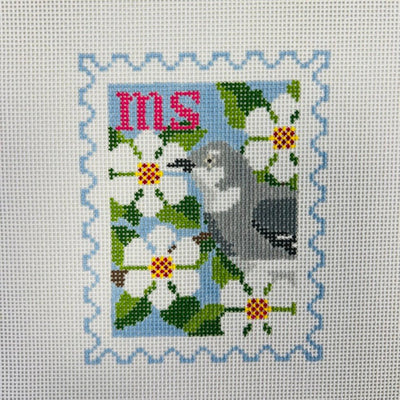 Mississippi Stamp needlepoint canvas - Bargello Needlepoint