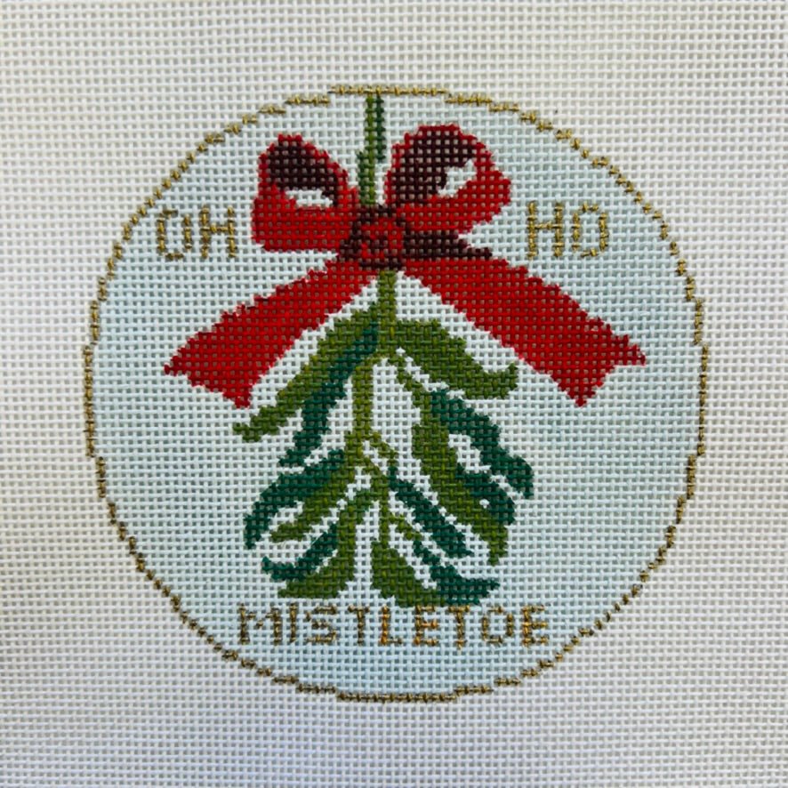 MISTLETOE Ornament needlepoint canvas - Bargello Needlepoint