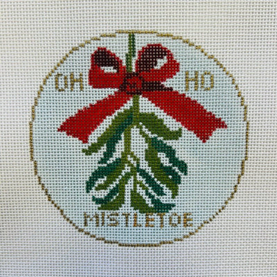 MISTLETOE Ornament needlepoint canvas - Bargello Needlepoint