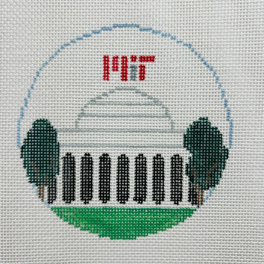 MIT University Dome Round needlepoint canvas - Bargello Needlepoint