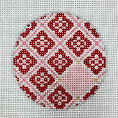 Monogram Ready Florentine Tile Rounds - multiple colorways needlepoint canvas - Bargello Needlepoint