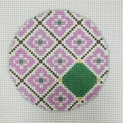 Monogram Ready Florentine Tile Rounds - multiple colorways needlepoint canvas - Bargello Needlepoint