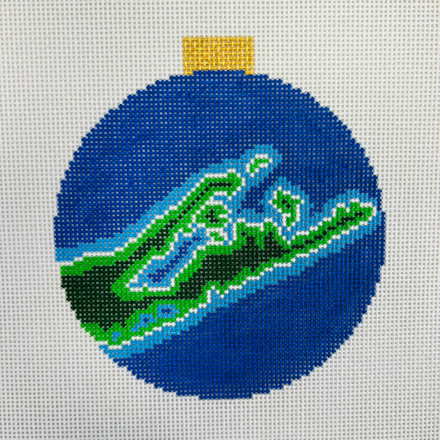 Montauk and the Hamptons Map Ornament needlepoint canvas - Bargello Needlepoint